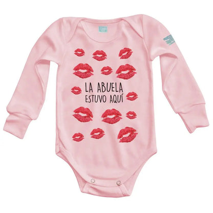Body Bebé La Abuela Estuvo Aquí Manga Larga / Rosa / 24m - PLASH