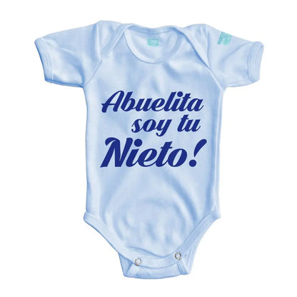 Body Bebé Abuelita soy tu Nieto Impresión Azul Manga Corta / Azul / Azul Rey / 24m - Coveme - vista lateral