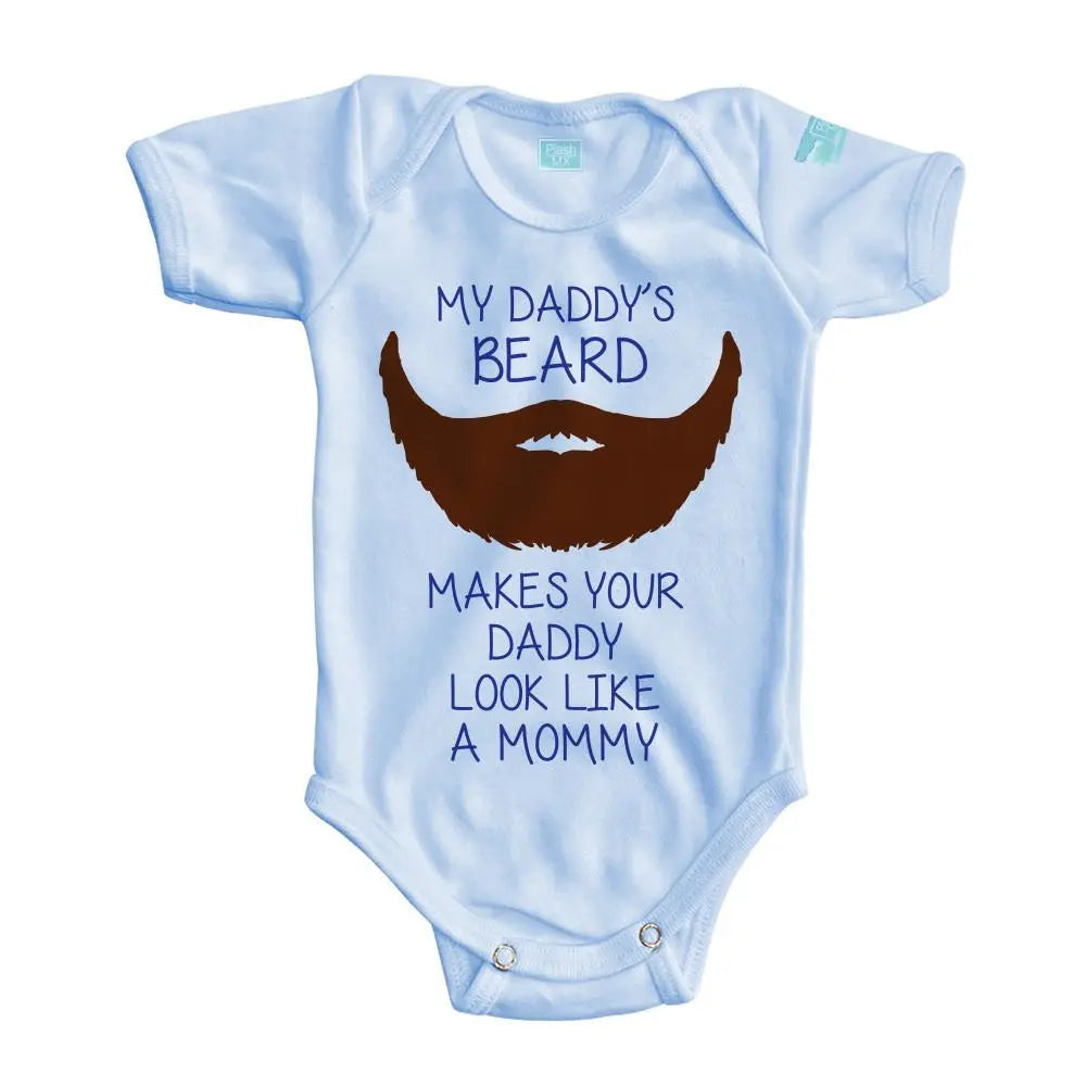 Body Bebé Daddys Beard Manga Corta / Azul / 24m - PLASH