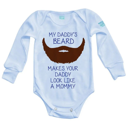 Body Bebé Daddys Beard Manga Larga / Azul / 24m - Coveme