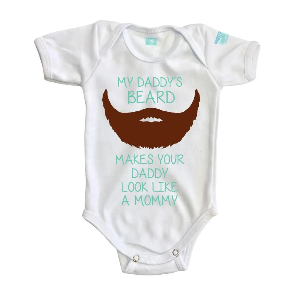Body Bebé Daddys Beard Manga Corta / Blanco / 24m - PLASH - vista lateral