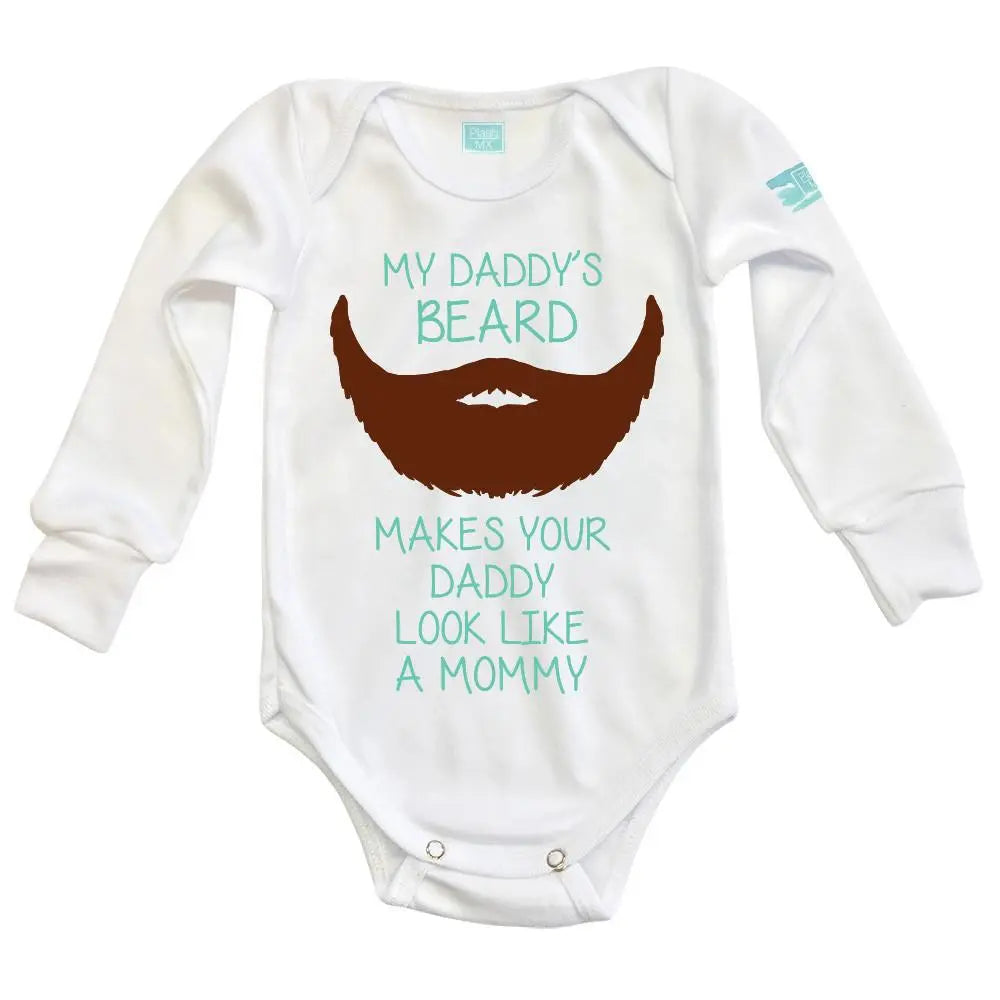 Body Bebé Daddys Beard Manga Larga / Blanco / 24m - PLASH - vista lateral