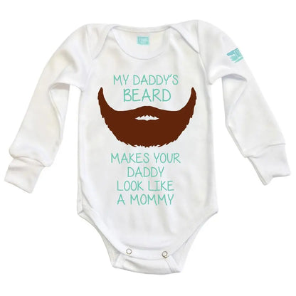 Body Bebé Daddys Beard Manga Larga / Blanco / 24m - PLASH - vista lateral