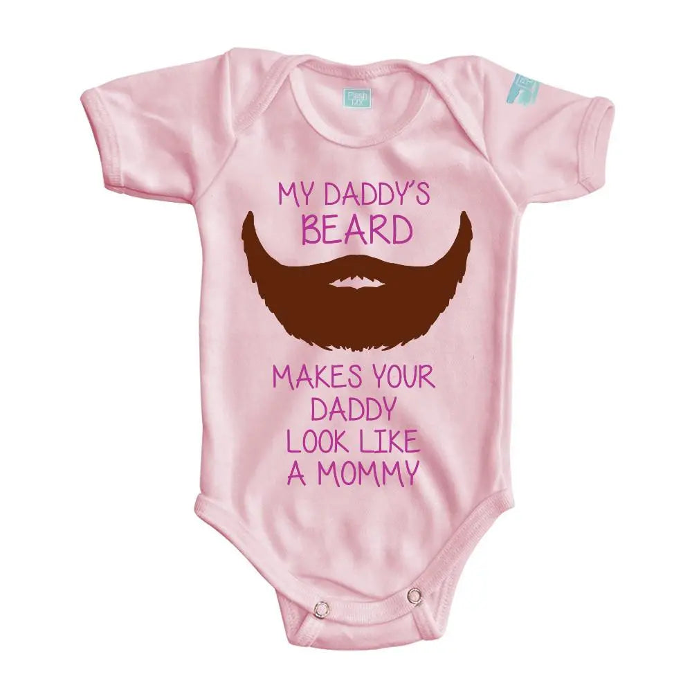 Body Bebé Daddys Beard Manga Corta / Rosa / 24m - PLASH