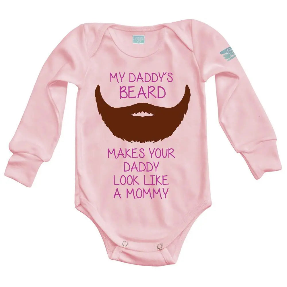 Body Bebé Daddys Beard Manga Larga / Rosa / 24m - Coveme - vista lateral