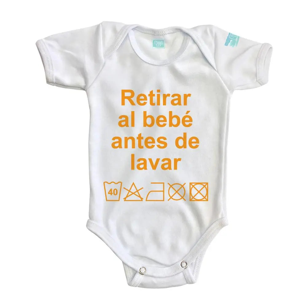Body Bebe Retirar al Bebe Antes de Lavar Manga Corta / Blanco / 24m - Coveme