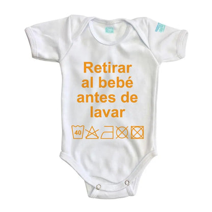 Body Bebe Retirar al Bebe Antes de Lavar Manga Corta / Blanco / 24m - Coveme