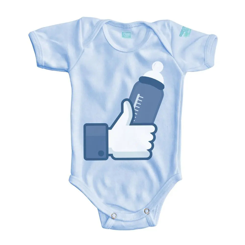 Body Bebé Like Azul / Azul Intenso / Corta / 24m - Politec