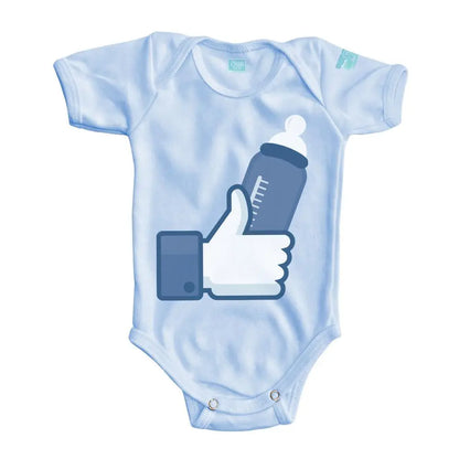 Body Bebé Like Azul / Azul Intenso / Corta / 24m - Politec