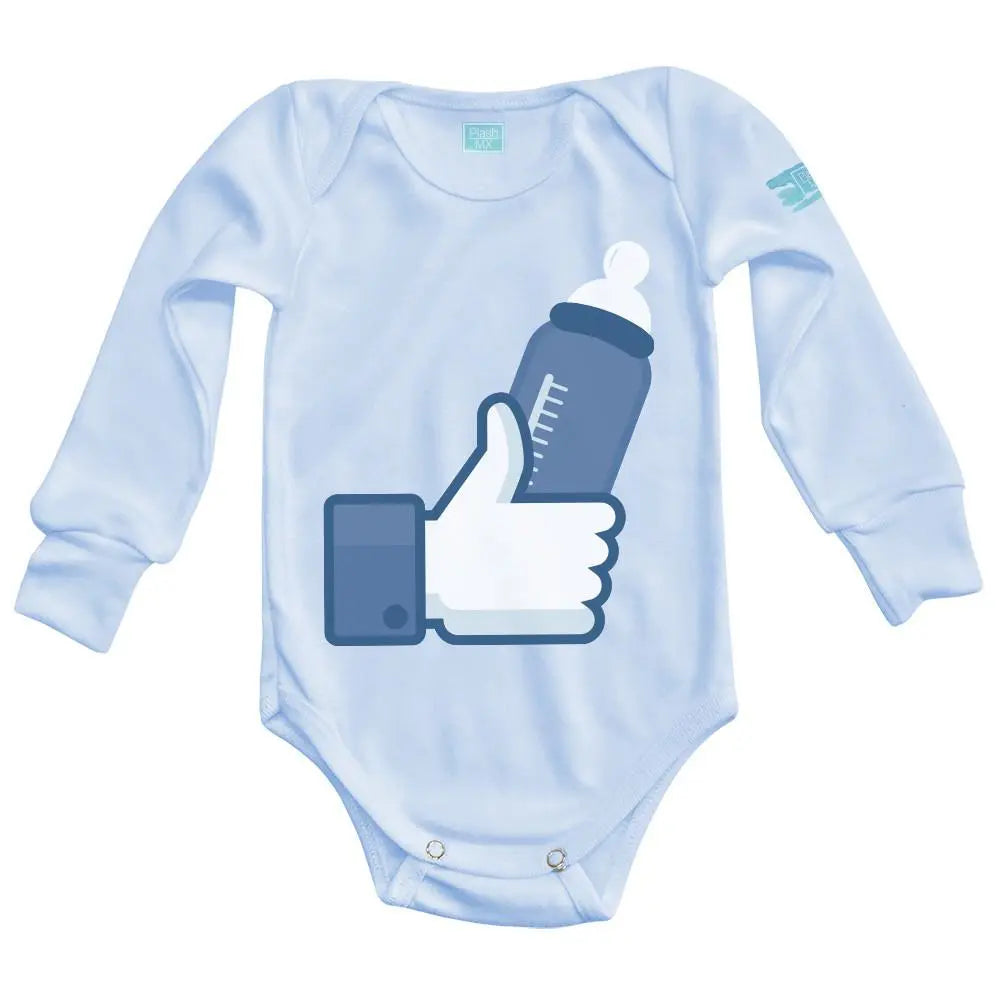 Body Bebé Like Azul / Azul Intenso / Larga / 24m - Politec