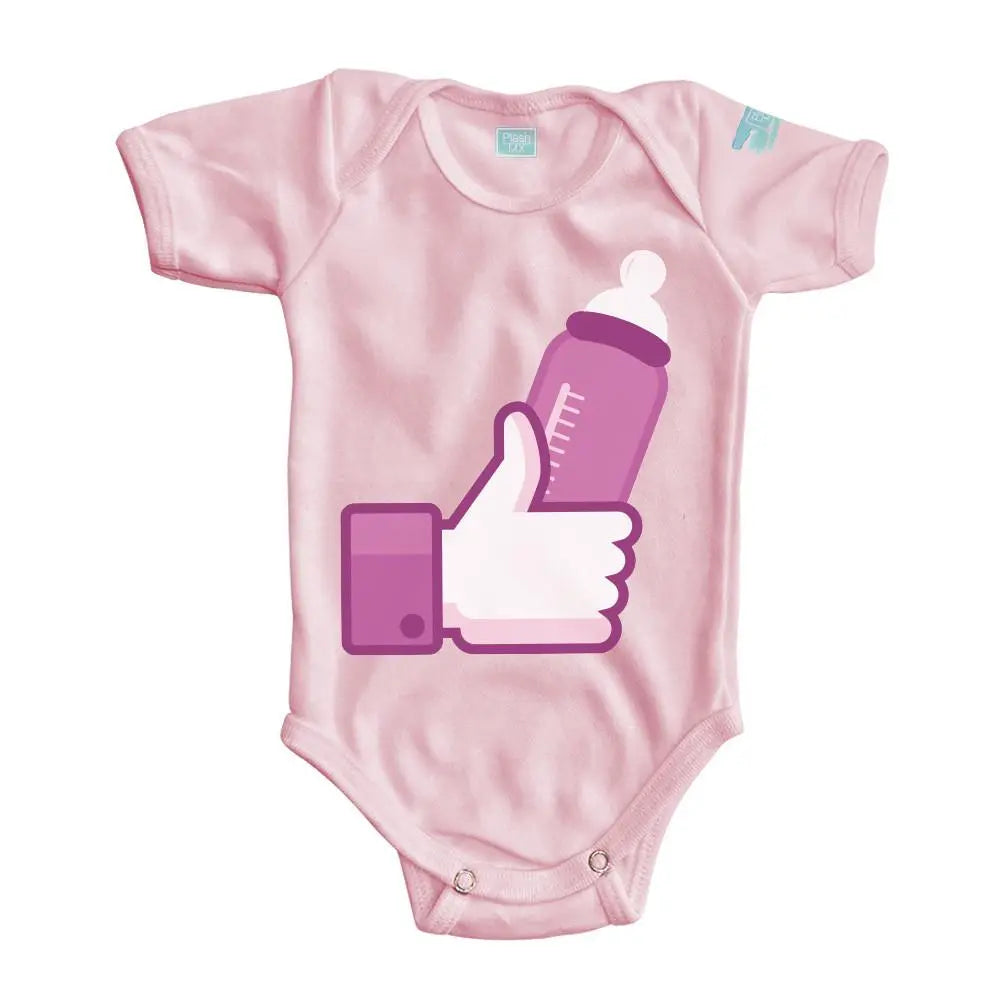 Body Bebé Like Rosa / Rosa Intenso / Corta / 24m - Politec - vista lateral