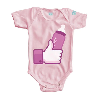 Body Bebé Like Rosa / Rosa Intenso / Corta / 24m - Politec - vista lateral