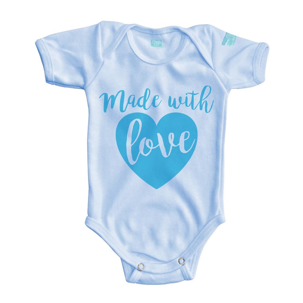 Body Bebé Made With Love Diseño Azul - MarchanteMX