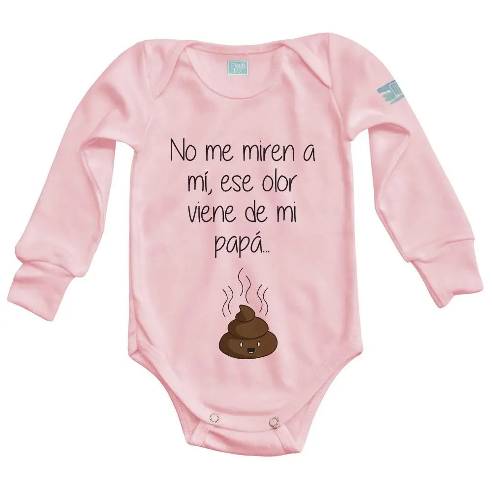 Body Bebé Ese Olor es Papá Manga Larga / Rosa / 24m - PLASH - vista lateral