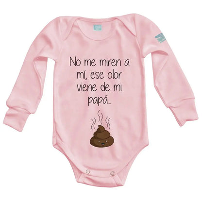 Body Bebé Ese Olor es Papá Manga Larga / Rosa / 24m - PLASH - vista lateral