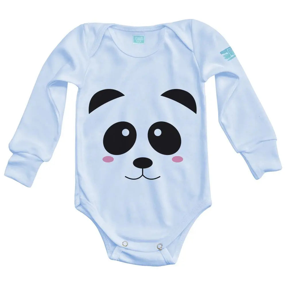 Body Bebé Panda Manga Larga / Azul / 24m - PLASH