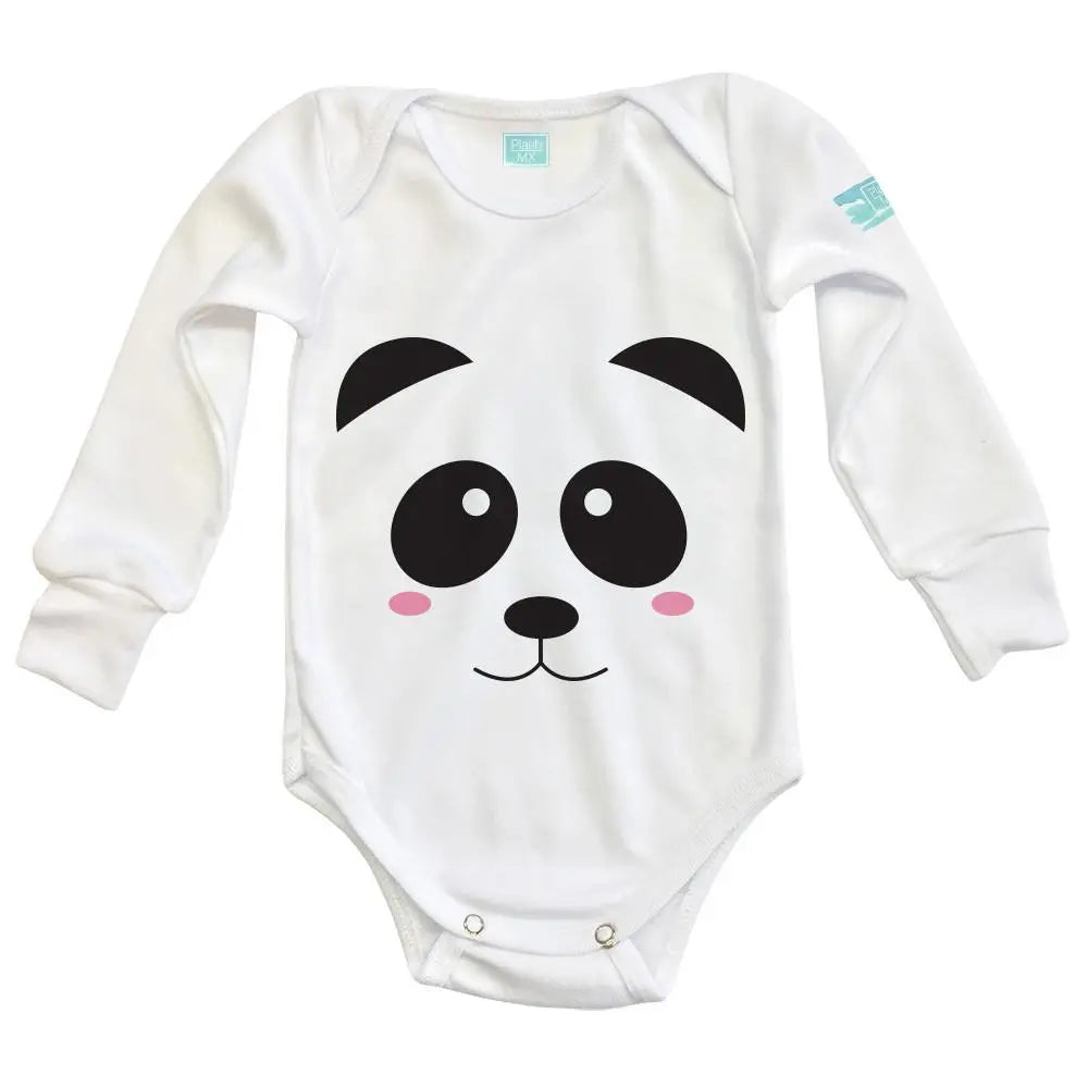 Body Bebé Panda Manga Larga / Blanco / 24m - Coveme