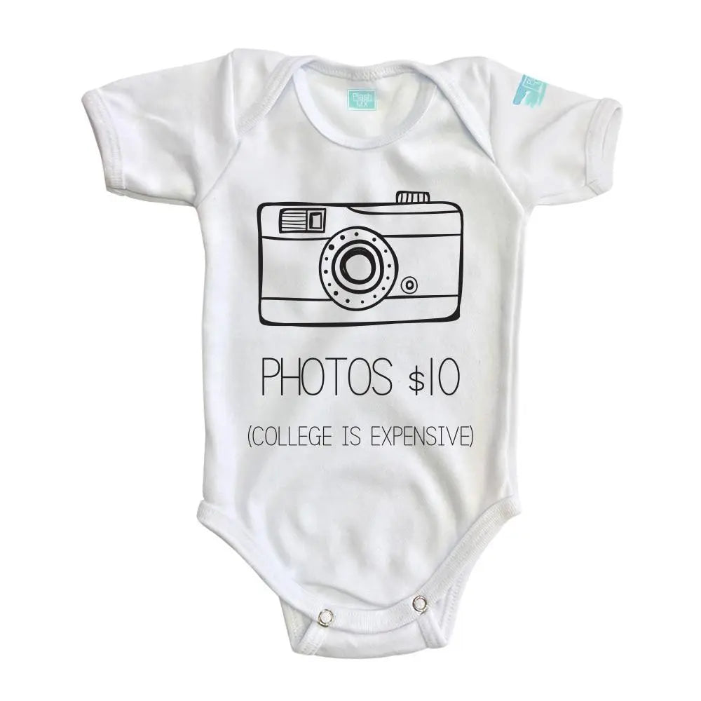 Body Bebe Photos College Manga Corta / Blanco / 24m - PLASH