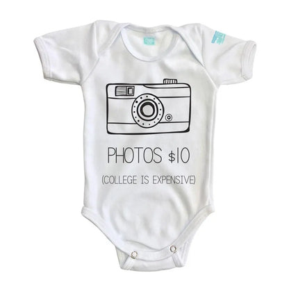 Body Bebe Photos College Manga Corta / Blanco / 24m - PLASH