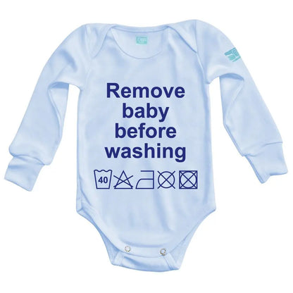 Body Bebé Washing Manga Larga / Azul / 24m - Coveme