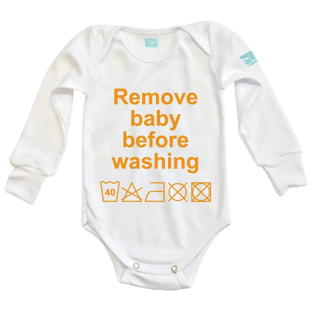 Body Bebé Washing Manga Larga / Blanco / 24m - Coveme