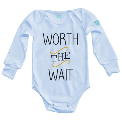 Body Bebé Worth The Wait Manga Larga / Azul / 24m - Coveme