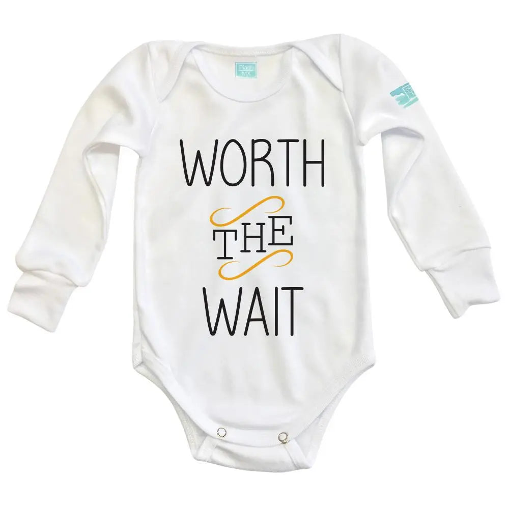 Body Bebé Worth The Wait Manga Larga / Blanco / 24m - PLASH