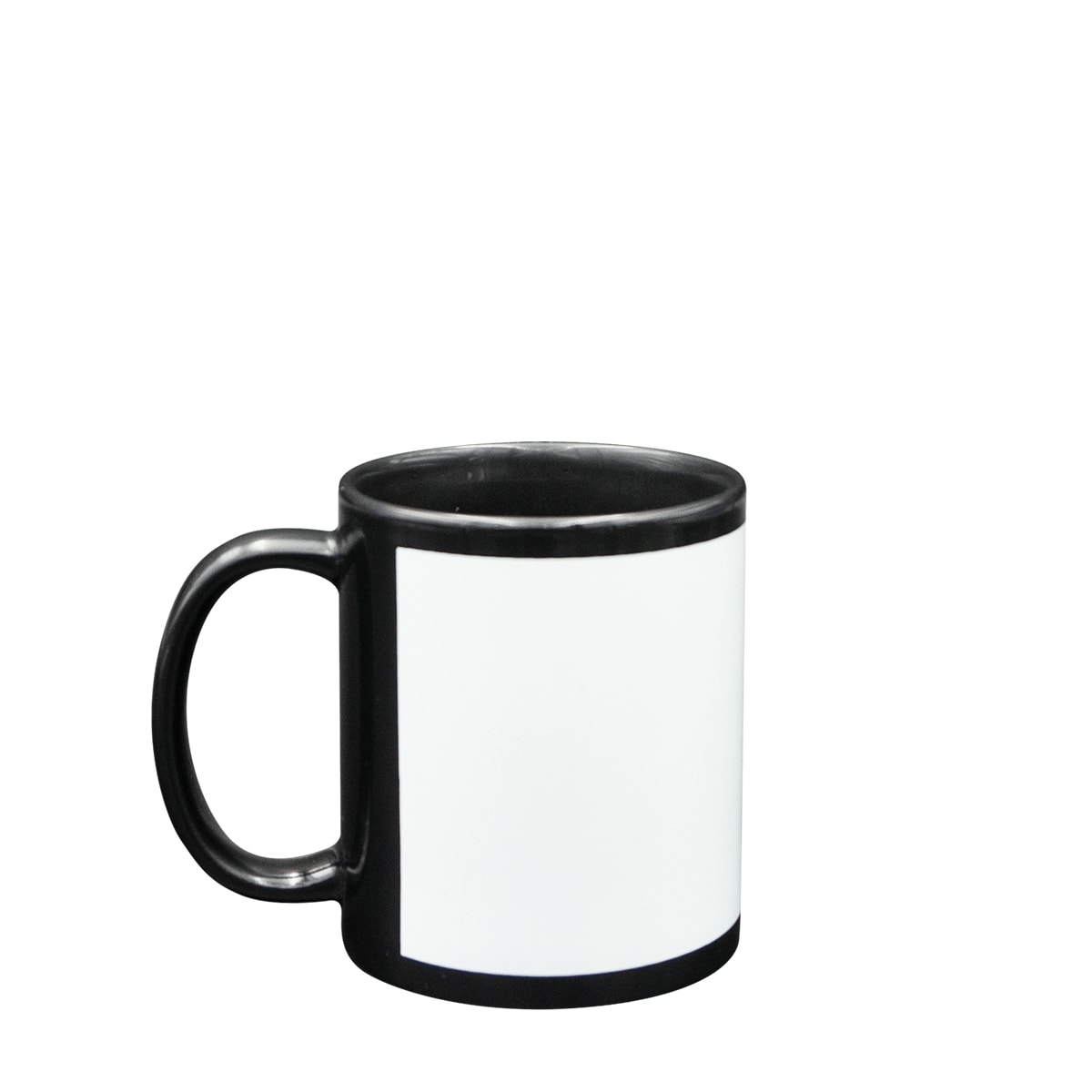 Taza Negra Con Ventana Blanca Sublimación 11 Oz Caja 36 Pzs