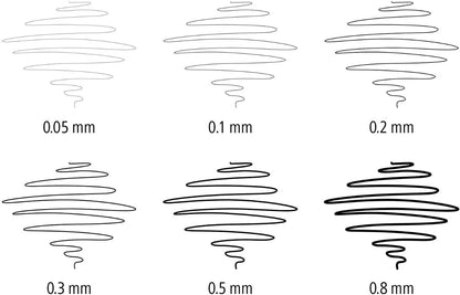 Kit Estilógrafo STAEDTLER Tinta Negra Puntas Diferentes 6 Piezas
