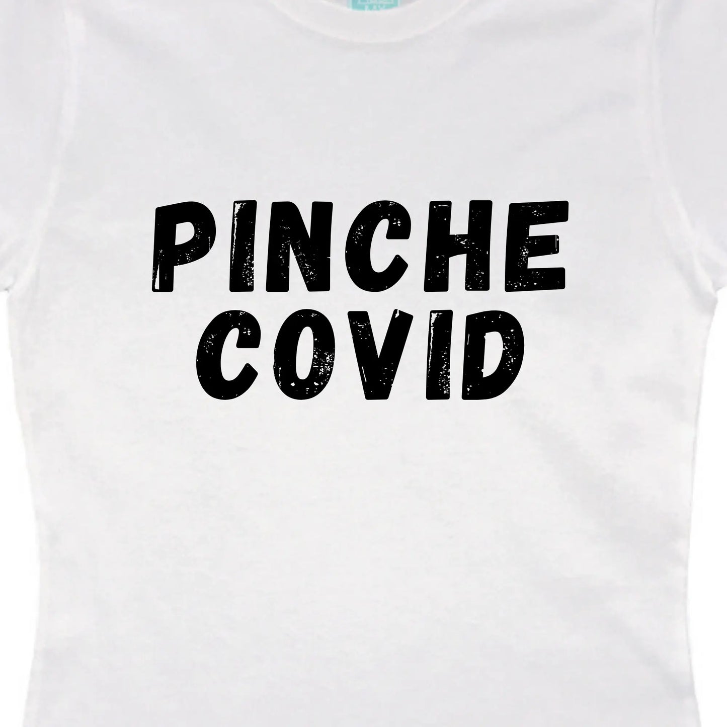 Playera Mujer Pinche Covid Blanco / GDE / Dama - Coveme - vista lateral