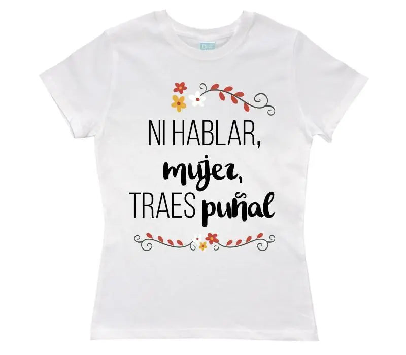 Playera Ni Hablar Mujer Blanco / EEG / Dama - Coveme - vista lateral