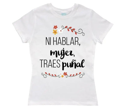Playera Ni Hablar Mujer Blanco / EEG / Dama - Coveme - vista lateral