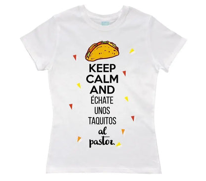 Playera Taquitos al Pastor Blanco / EEG / Dama - PLASH - vista lateral