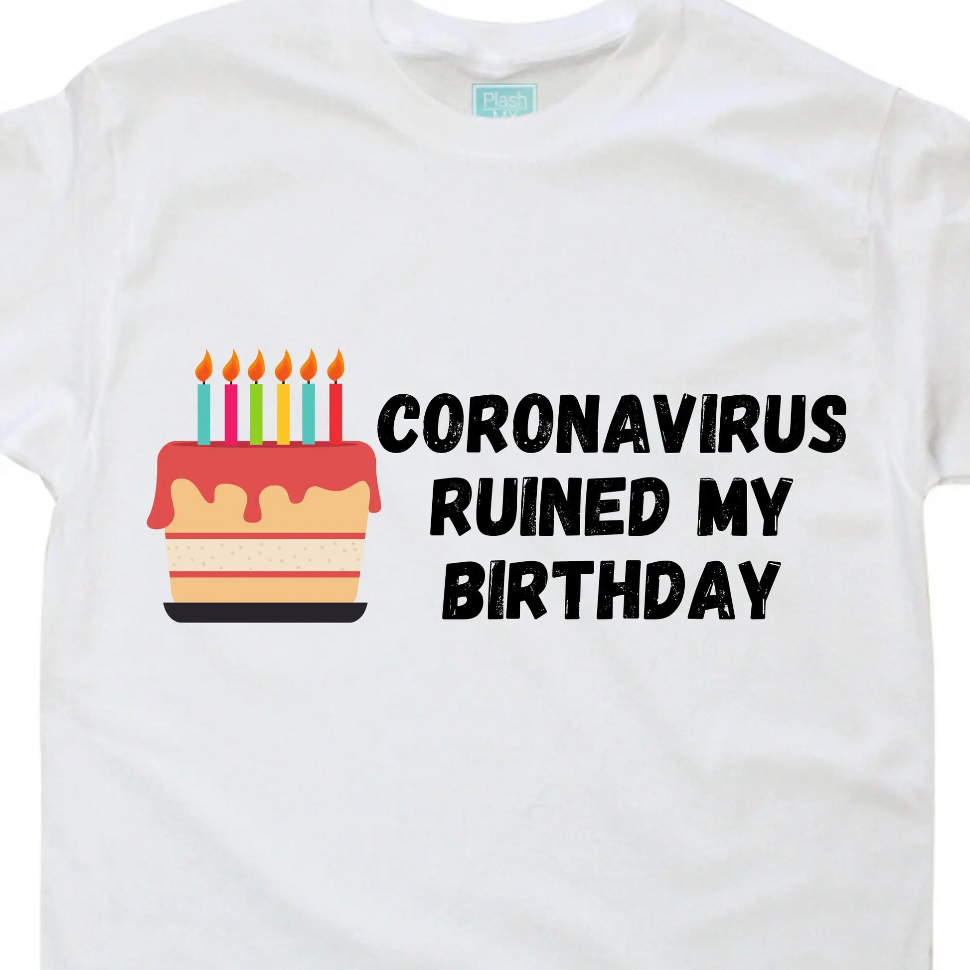 Playera Hombre Coronavirus Ruined My Birthday Pastel Blanco / EG / Caballero - Coveme - vista lateral