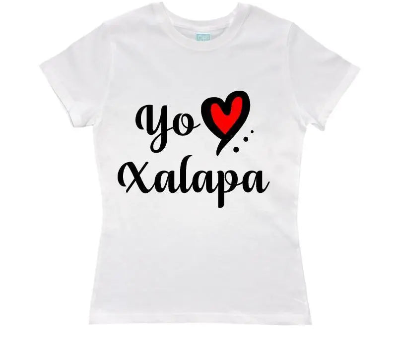 Playera Yo Amo Xalapa Blanco / EEG / Dama - Coveme - vista lateral
