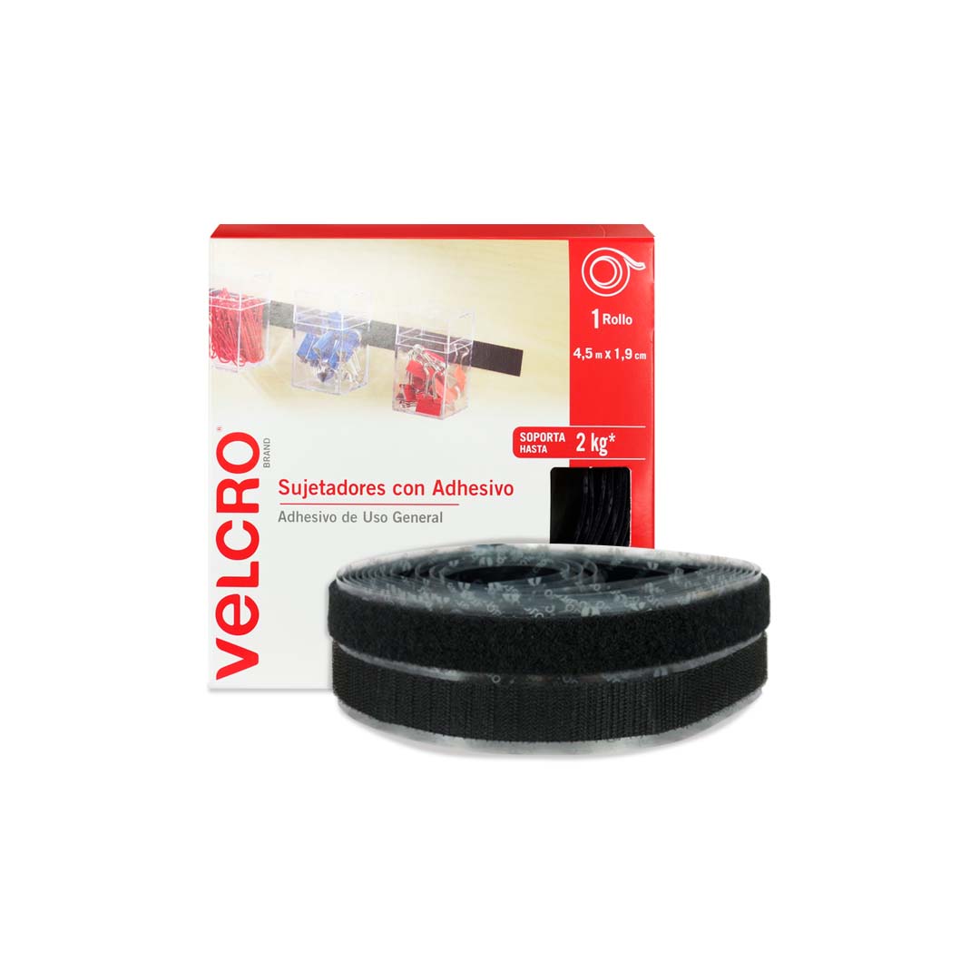 ROLLO VELCRO CON ADHESIVO 19MM X 4M 25106