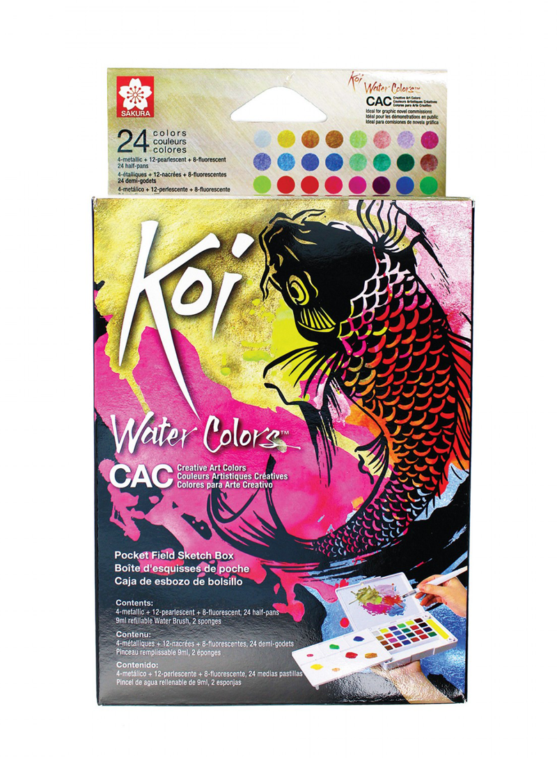 KOI - Set de acuarela portátil con 24 colores