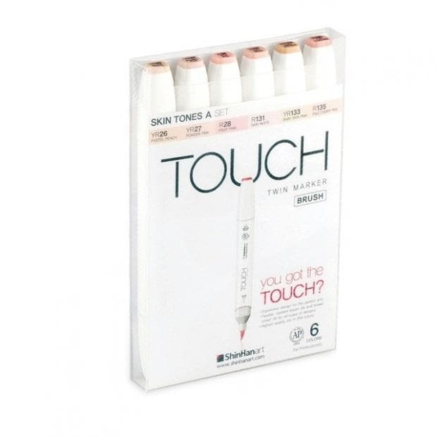 TOUCH - Set con 6 marcadores piel  brush no. 622