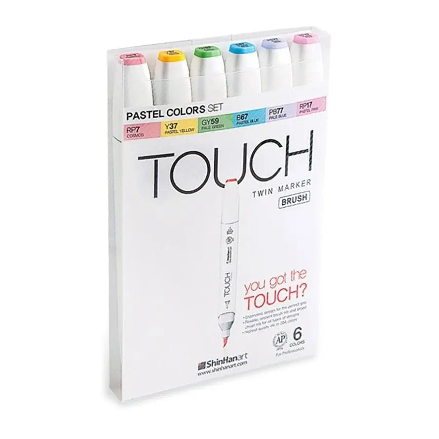TOUCH - Set con 6 marcadores pasteles brush no. 616 Touch