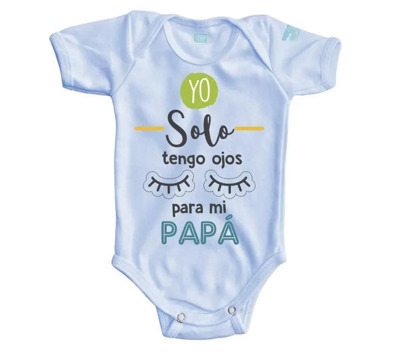 Body Bebe Solo Para Mi Papá Managa Corta / Azul / 24 - Coveme - detalle