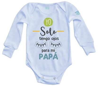 Body Bebe Solo Para Mi Papá Manga Larga / Azul / 24 - Coveme - detalle