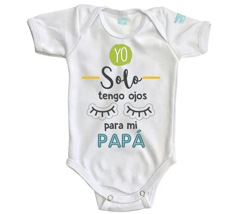 Body Bebe Solo Para Mi Papá Managa Corta / Blanco / 24 - Coveme - vista lateral