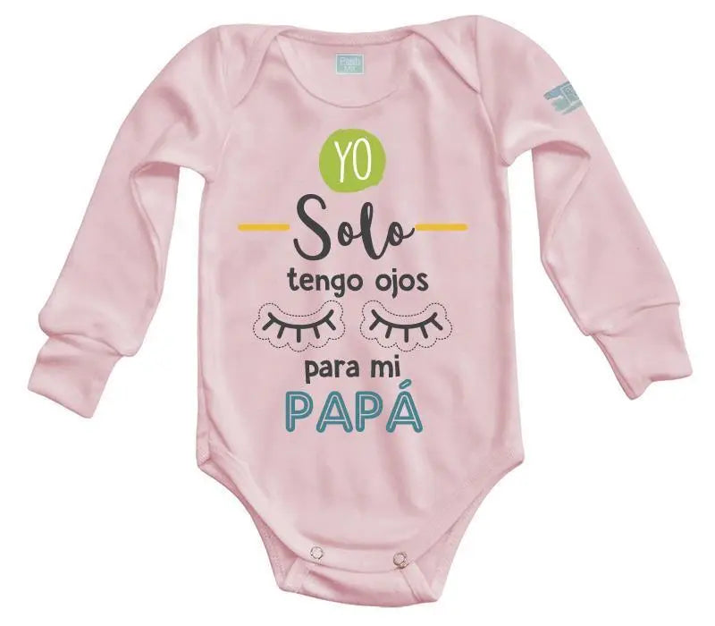 Body Bebe Solo Para Mi Papá Manga Larga / Rosa / 24 - Coveme - detalle