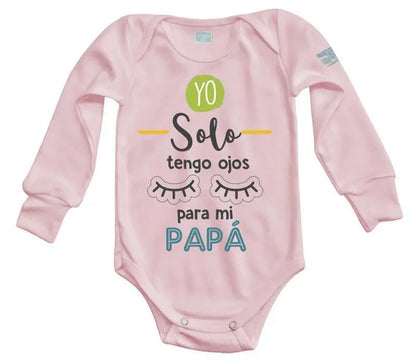 Body Bebe Solo Para Mi Papá Manga Larga / Rosa / 24 - Coveme - detalle