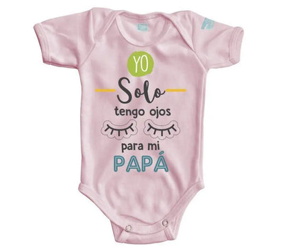 Body Bebe Solo Para Mi Papá Managa Corta / Rosa / 24 - PLASH - detalle
