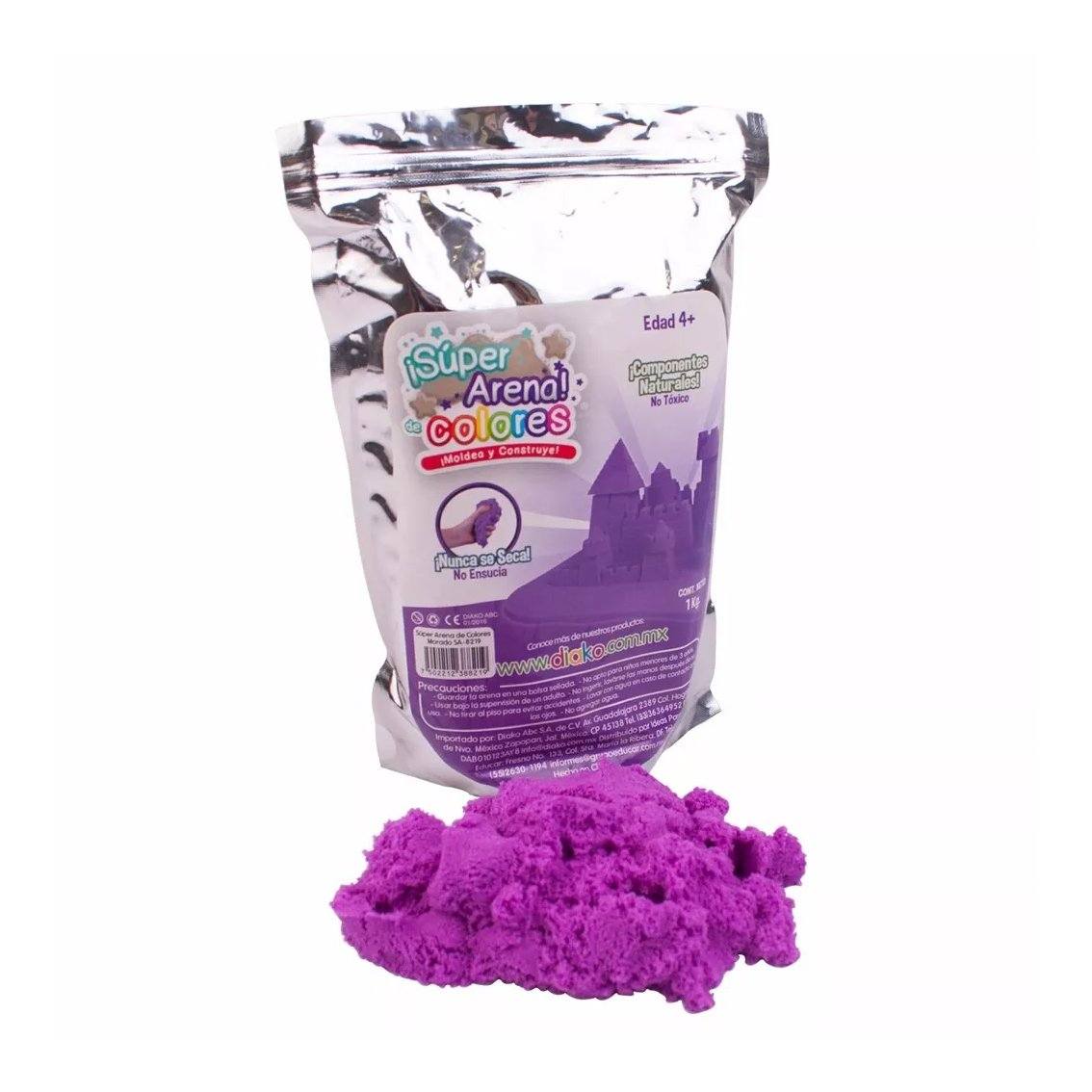 Super Arena Cinética 1 Kg Moldeable Color Morado - MarchanteMX