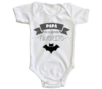 Body Bebé Papá Tu Eres Mi Superhéroe Favorito Blanco / 24 - PLASH - vista lateral