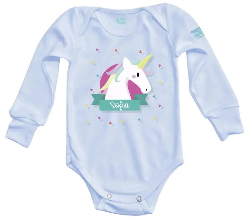 Body Bebé Unicornio con Nombre - MarchanteMX