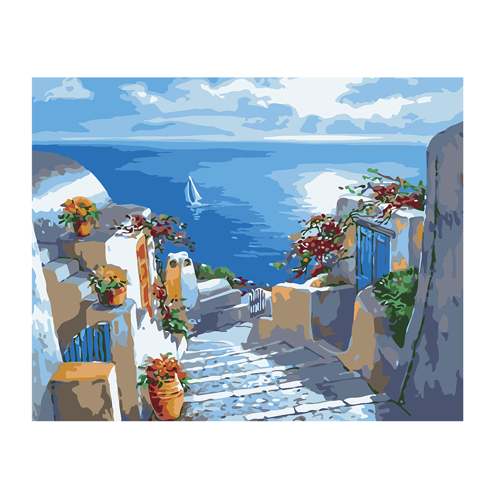 PINTA POR NUMERO 40X50 VACACIONES EN SANTORINI