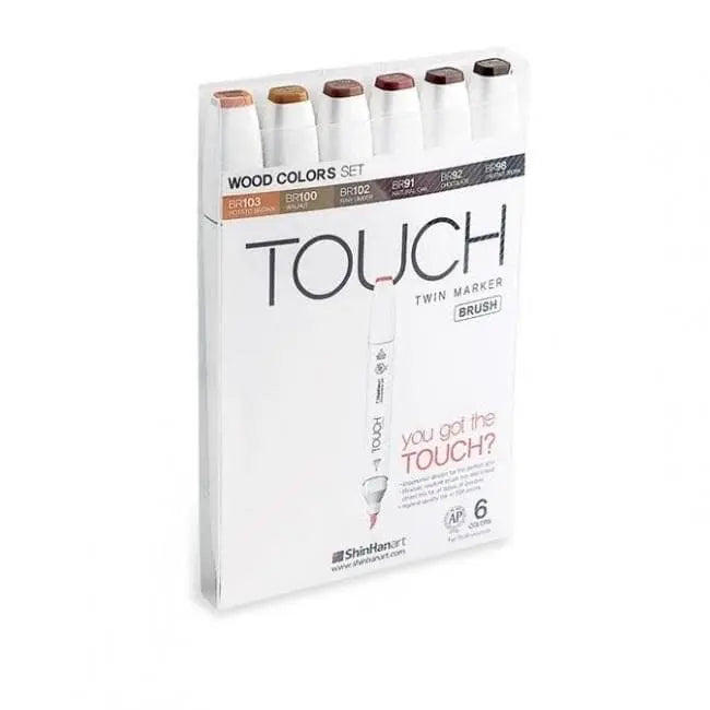 TOUCH - Set con 6 marcadores wood brush no. 610 Touch